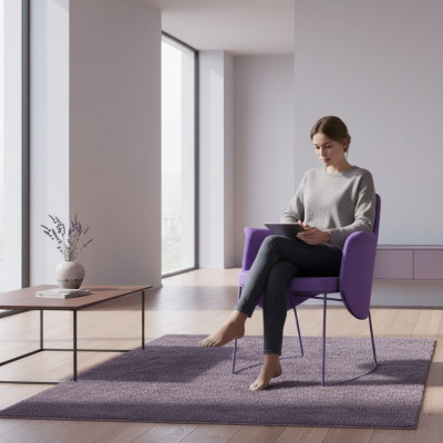Iesszëmmerstull Stull Kichenstull Fauteuil Sëtzgeleeënheet Stoff Modern Holz Lila