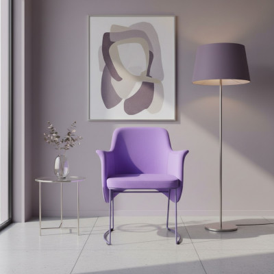 Iesszëmmerstull Stull Kichenstull Fauteuil Sëtzgeleeënheet Stoff Modern Holz Lila