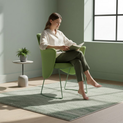 Iesszëmmerstull Stull Kichenstull Fauteuil Sëtzer Stoff Modern Holz Gréng nei