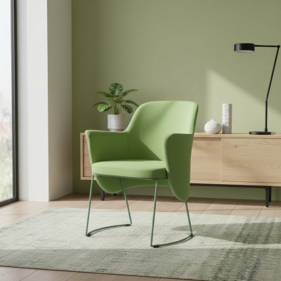 Iesszëmmerstull Stull Kichenstull Fauteuil Sëtzer Stoff Modern Holz Gréng nei