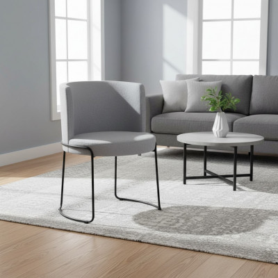 Modern Iesszëmmer Stull Gepolstert Stull Textil Faarf Gro 1 Sëtzer Neien