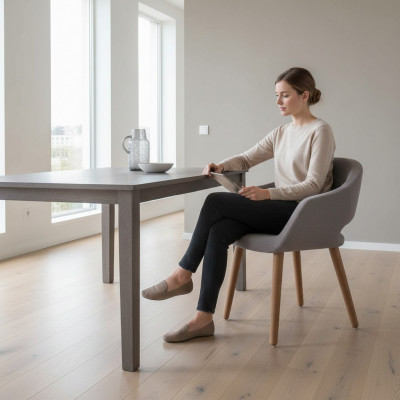 Grau Iesszëmmerstull Wunnzëmmer Stull Armlehn Still Designer Holz