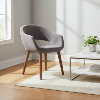Grau Iesszëmmerstull Wunnzëmmer Stull Armlehn Still Designer Holz