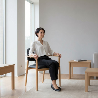 Schwaarze Fauteuil Designer Iesszëmmerstill Luxus Einsëtzer Holzméibel