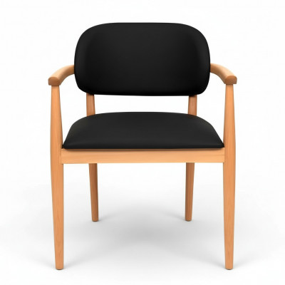 Schwaarze Fauteuil Designer Iesszëmmerstill Luxus Einsëtzer Holzméibel