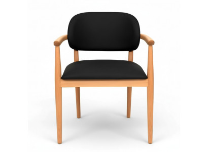Schwaarze Fauteuil Designer Iesszëmmerstill Luxus Einsëtzer Holzméibel
