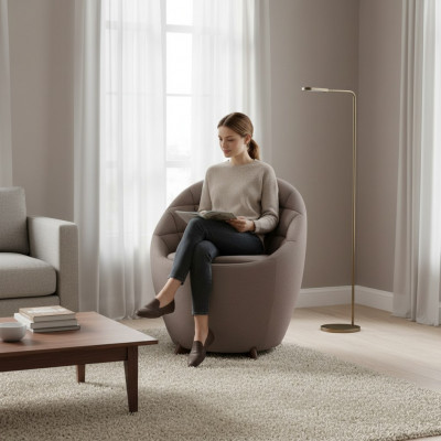 Brongen Polstersëtz Wunnzëmmer Einsitzer Designer 1-Sëtzer Holzgestell