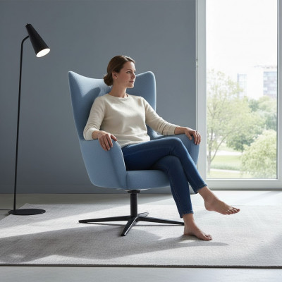 Bloen Fotell Ouerfotell Designer 1-Sëtzer Moderne Cocktailsessel