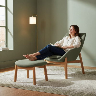 Grénge Iesszëmmerstull Wunnzëmmer Still Designer Einsëtzer Holzbeen