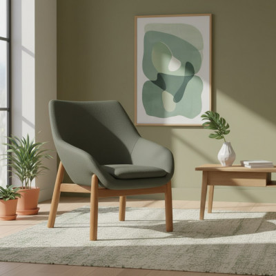 Grénge Iesszëmmerstull Wunnzëmmer Still Designer Einsëtzer Holzbeen