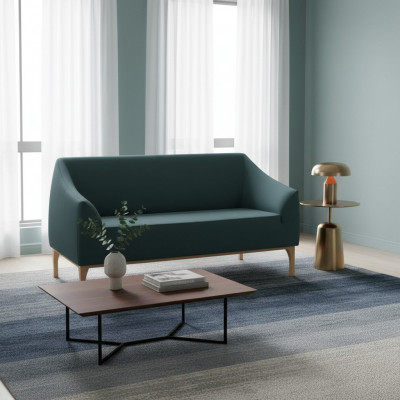 Gréng Sofa Designer 3-Sëtzer Héichwäerteg Polster Miwwelen Textil Canapé