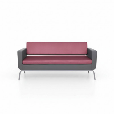 Grau-rosa Dräisëtzer Luxus 3-Sëtzer Héichwäerteg Polster Designer Canapé.