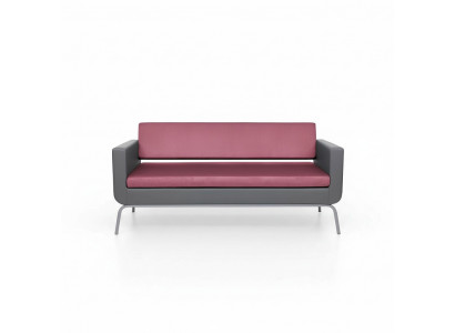 Grau-rosa Dräisëtzer Luxus 3-Sëtzer Héichwäerteg Polster Designer Canapé.