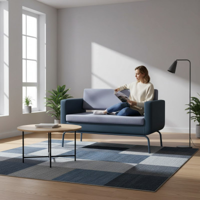 Groue Pouf Sofa Designer 3-Sëtzer Konschtlieder 3-er Couch Modern Nei