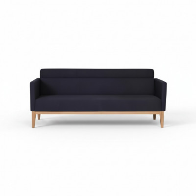 Schwaarzen Dräisëtzer Luxus 3-Sëtzer Couch Designer Polstersofa Holzféiss