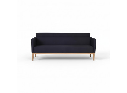 Schwaarzen Dräisëtzer Luxus 3-Sëtzer Couch Designer Polstersofa Holzféiss