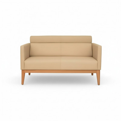 Beige Büro Sofa Designer 2-Sëtz Polstersofa Liederimitat Luxus Couchen