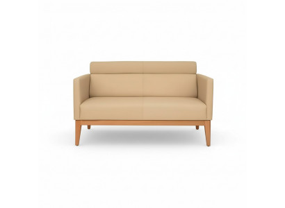 Beige Büro Sofa Designer 2-Sëtz Polstersofa Liederimitat Luxus Couchen