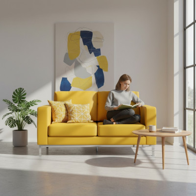 Konschtlieder Canapé Wunnlandschaft 2 Sëtzer Design Modern Sofa Sofas Canapé Neien