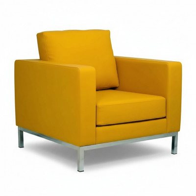 Gelber Sessel Moderner Arbeitszimmer Relaxsessel Kunstleder Einsitzer