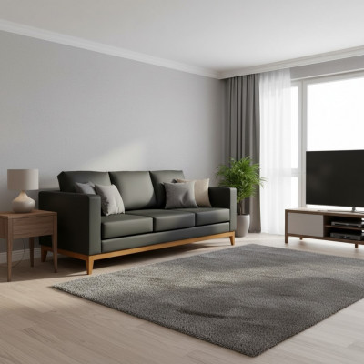 Schwaarzt Bürossofa Designer 3-Sëtzer Couch Wunnzëmmer 3-er Polstersofa