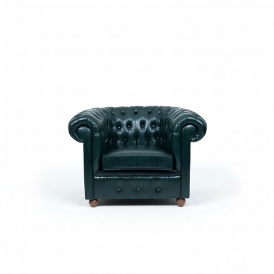 Chesterfield donkelgréng Fotell Lounge Wunnzëmmer Fernsehsëtz.