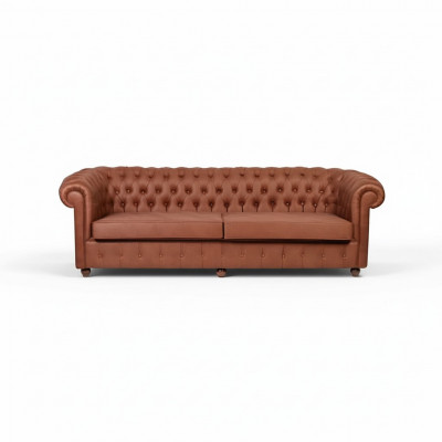 Brong Chesterfield Dräisëtzer 3er Wunnzëmmer Couch Modern Sofasen