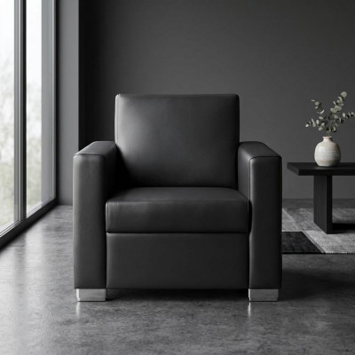 Schwaarze Liederfotell Designer Polster Einsëtzer Wunnzëmmer Relax Sëtzer