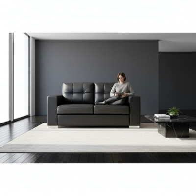 Schwaarze Wohnzimmer 2-Sëtzer Luxus Lieder Relax Couch Modernen Design