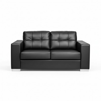 Schwaarze Wohnzimmer 2-Sëtzer Luxus Lieder Relax Couch Modernen Design