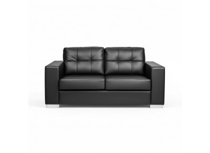 Schwaarze Wohnzimmer 2-Sëtzer Luxus Lieder Relax Couch Modernen Design