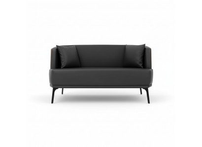 Schwaarz Wunnzëmmer 2-Sëtzer Polstersofa aus Konschtlieder 2-sëtzeg Lieder-Couch