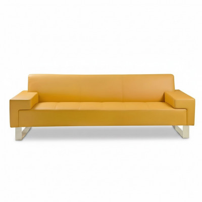 Gelbes 2-Sitzer Sofa Polster Wohnzimmer Couch Zweisitzer Stilvoller 2-er
