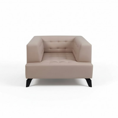 Luxus beige Liederfotel Polster Lounge Einsëtzer Relax Clubsessel Stil