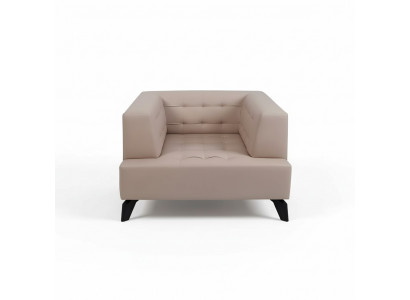 Luxus beige Liederfotel Polster Lounge Einsëtzer Relax Clubsessel Stil
