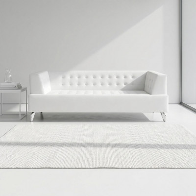 Wäissen Zwee-Sëtzer Luxus Canapé Modernen 2-Sëtzer Clubcanapé Lounge Couch Nei