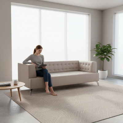 Büroseinrichtung Canapé Couch 2 Sëtzer Aarbechtszëmmer Polstersofa Konschtläder Miwwelen