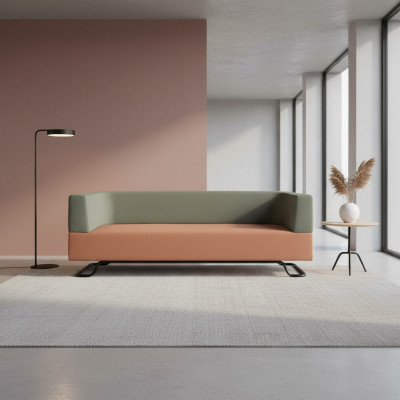 Zweefaarweg Canapé Gréngen 3-Sëtz Polster Wunnzëmmer Designer Couch