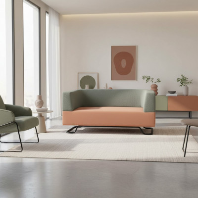 Moderne 2-Sëtzer Wunnzëmmer 2-er Polster Couch Wunnzëmmer Luxus Couch
