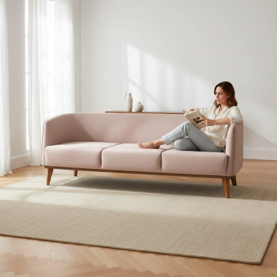 Beige Sofa Stilvolle 2-Sëtzer Modern Wohnzimmer Couch Polstersofas