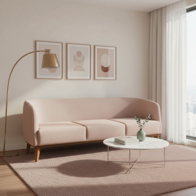 Beige Sofa Stilvolle 2-Sëtzer Modern Wohnzimmer Couch Polstersofas