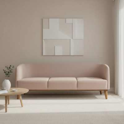 Luxus 3-Sëtzer Couch Polstersofa Wunnzëmmer Designer Textil Dräisëtzer