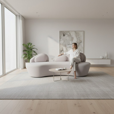 Wäisst dräisëtzegt Sofa Këssen Dräisëtzegt Wunnzëmmer Couch Luxus Textil Sofa