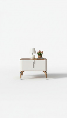 Schlofzëmmer luxuriéise Nuetsdësch Bäistelltdësch Design Modern Neit Wäiss Holz