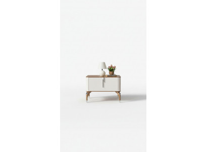 Schlofzëmmer luxuriéise Nuetsdësch Bäistelltdësch Design Modern Neit Wäiss Holz