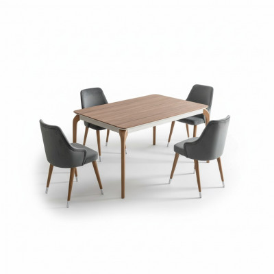 Luxus Iesszëmmer Set Iessdësch 6x Still 7 Stéck Modern Dësch Iessgrupp nei