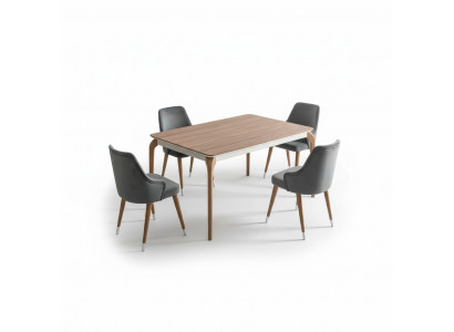 Luxus Iesszëmmer Set Iessdësch 6x Still 7 Stéck Modern Dësch Iessgrupp nei