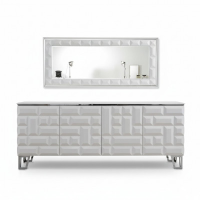 Wäiss Luxus Kommod Designer rechteckege Spigel Moderne Sideboard