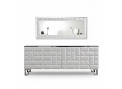 Wäiss Luxus Kommod Designer rechteckege Spigel Moderne Sideboard