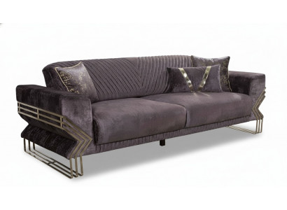 Modern lila Dräsëtzer Designer Couch Polstersofa Wunnzëmmer 3-Sëtzer